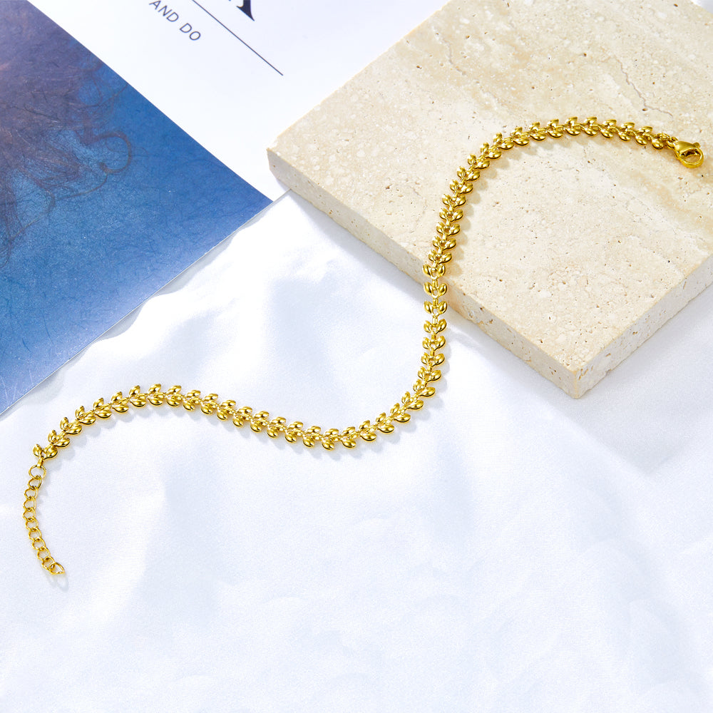Golden Laurel Leaf Anklet