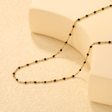 Beaded Rosary Style Station Necklace