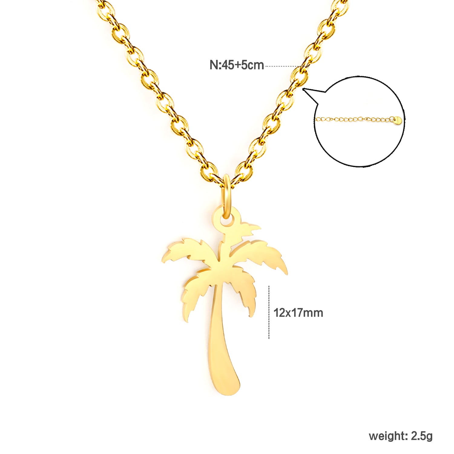 Minimalist Palm Tree Pendant Necklace
