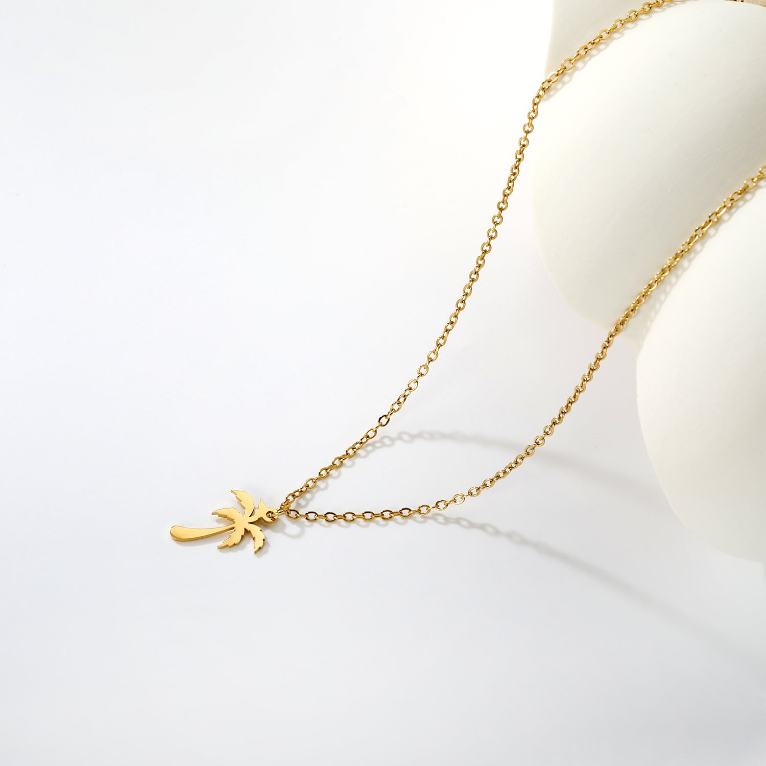Minimalist Palm Tree Pendant Necklace