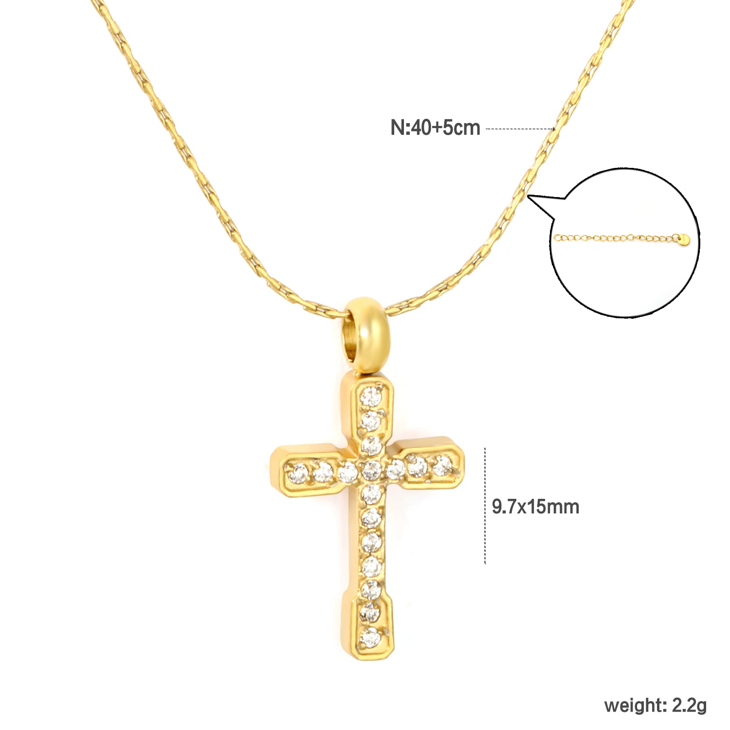 Sparkling Pave Cross Pendant Necklace