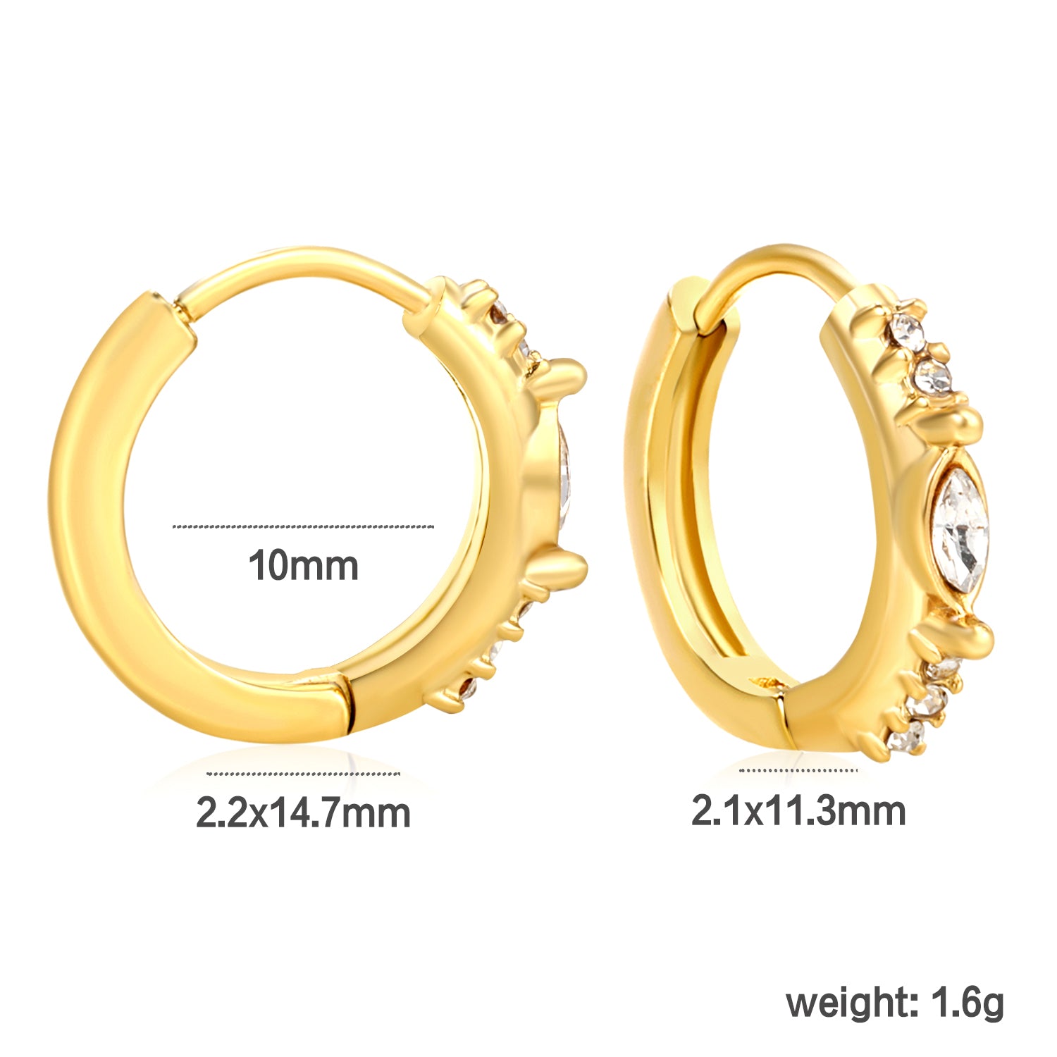 Starburst Huggie Hoop Earrings