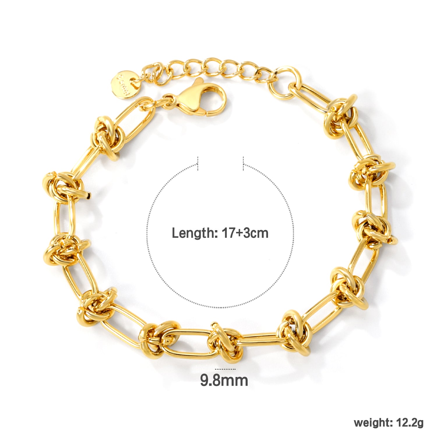 Gold Knot Link Statement Bracelet