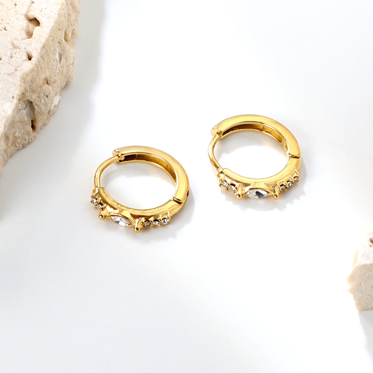 Starburst Huggie Hoop Earrings