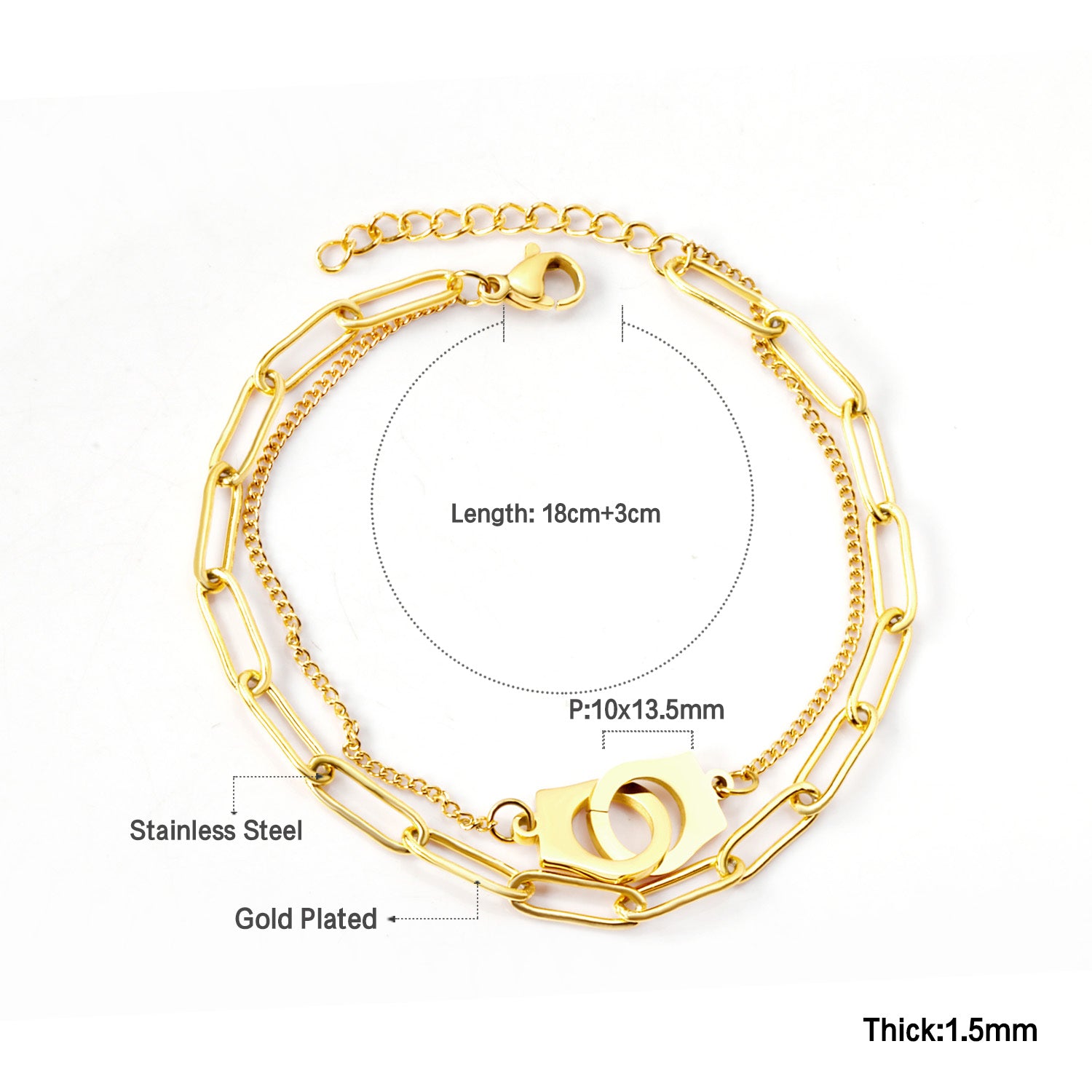 Linked Love Paperclip Layered Bracelet