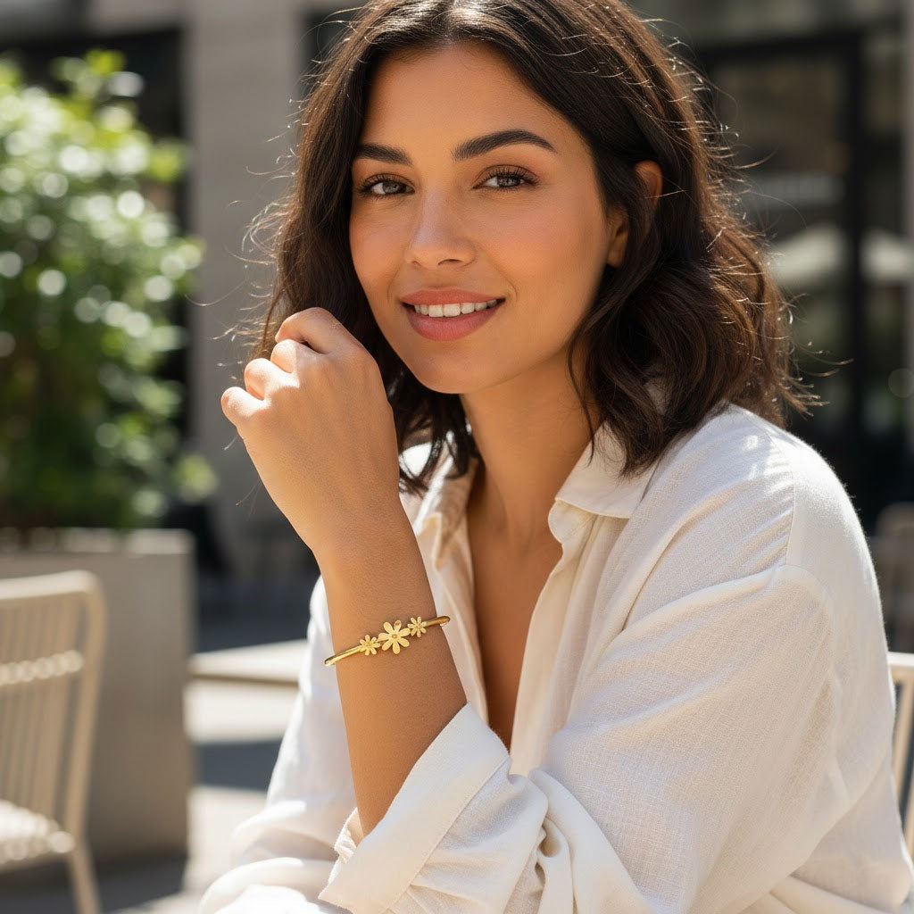 Golden Daisy Meadow Bangle
