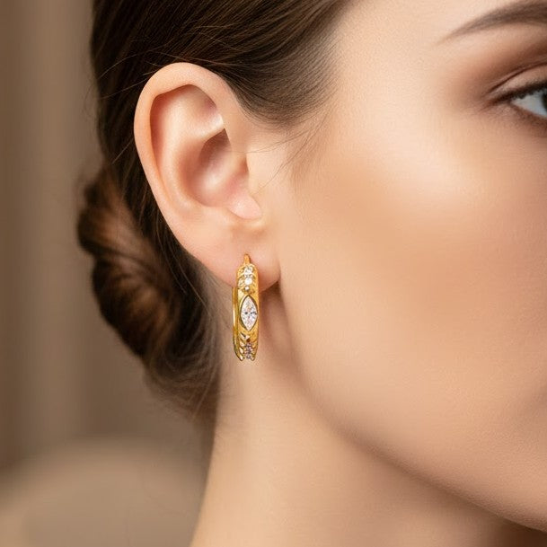 Starburst Huggie Hoop Earrings