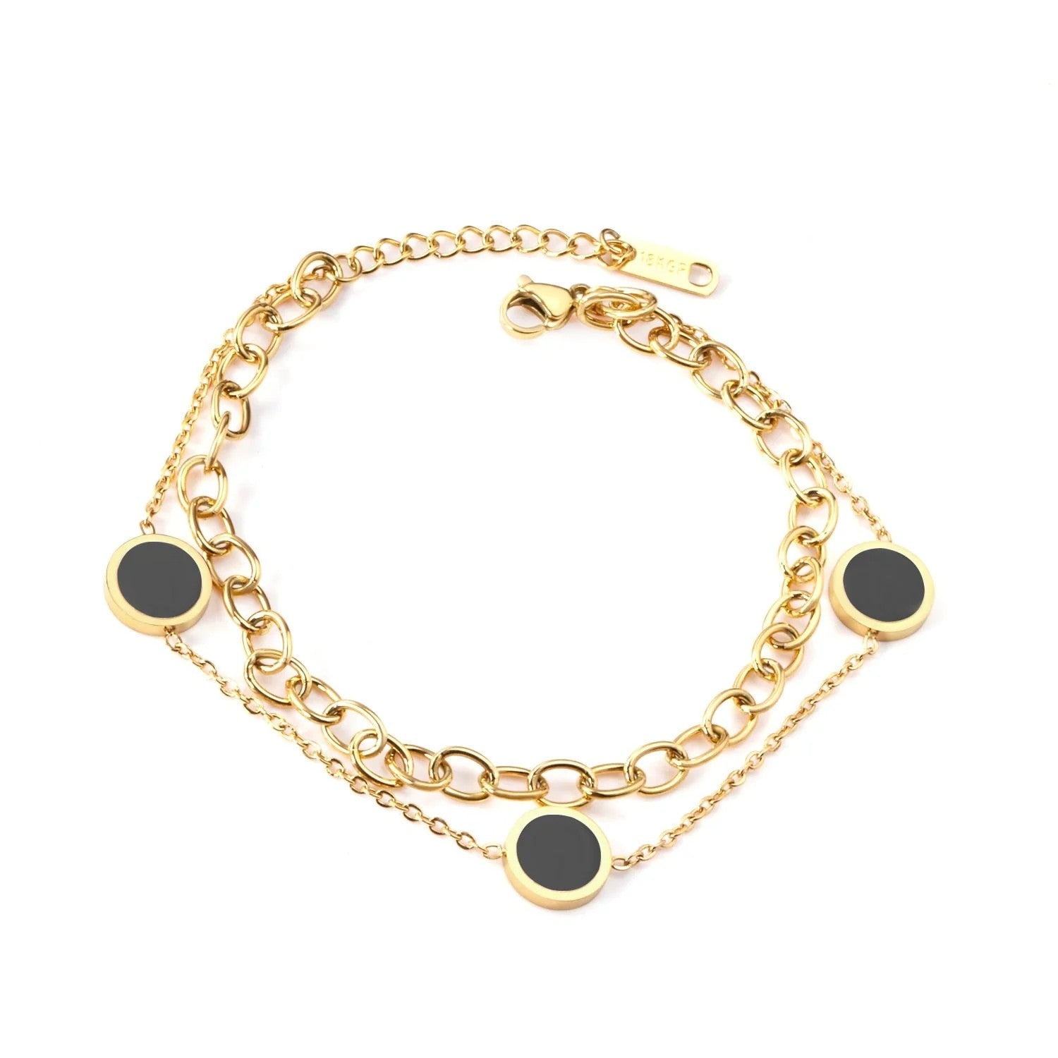 Midnight Eclipse Layered Gold Bracelet