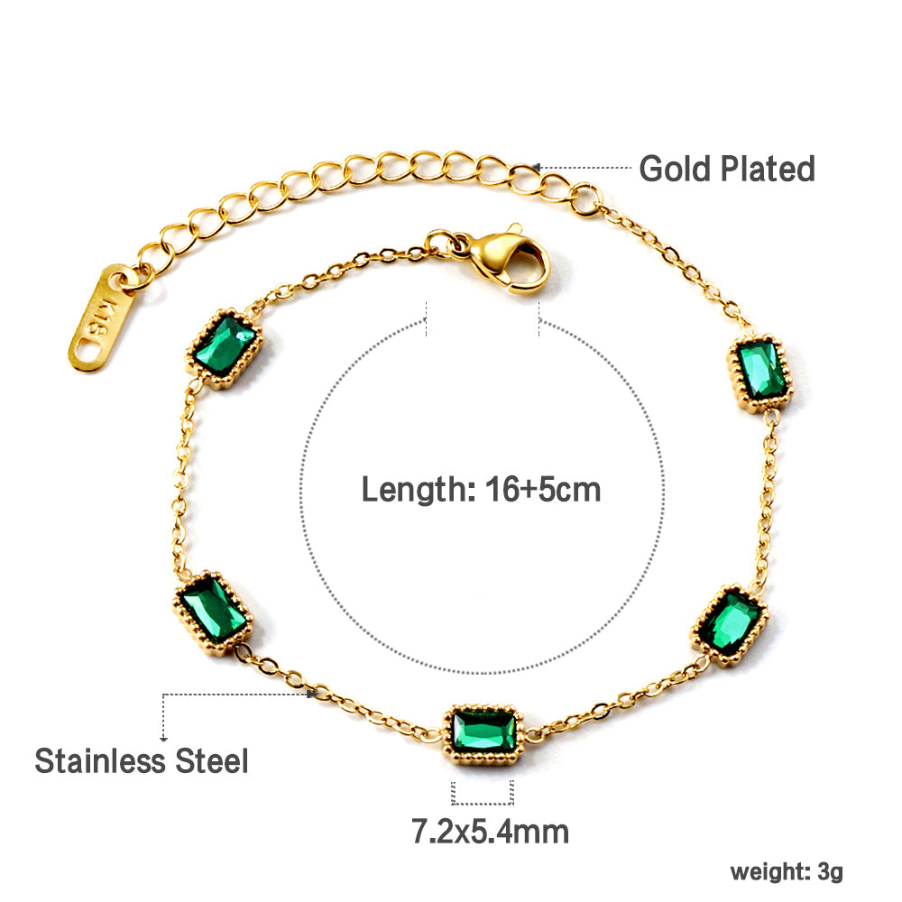 Emerald Radiance Gold-Plated Bracelet
