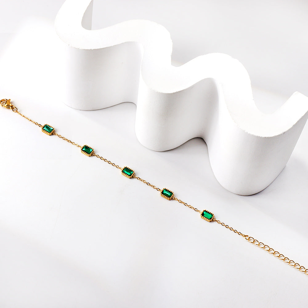 Emerald Radiance Gold-Plated Bracelet
