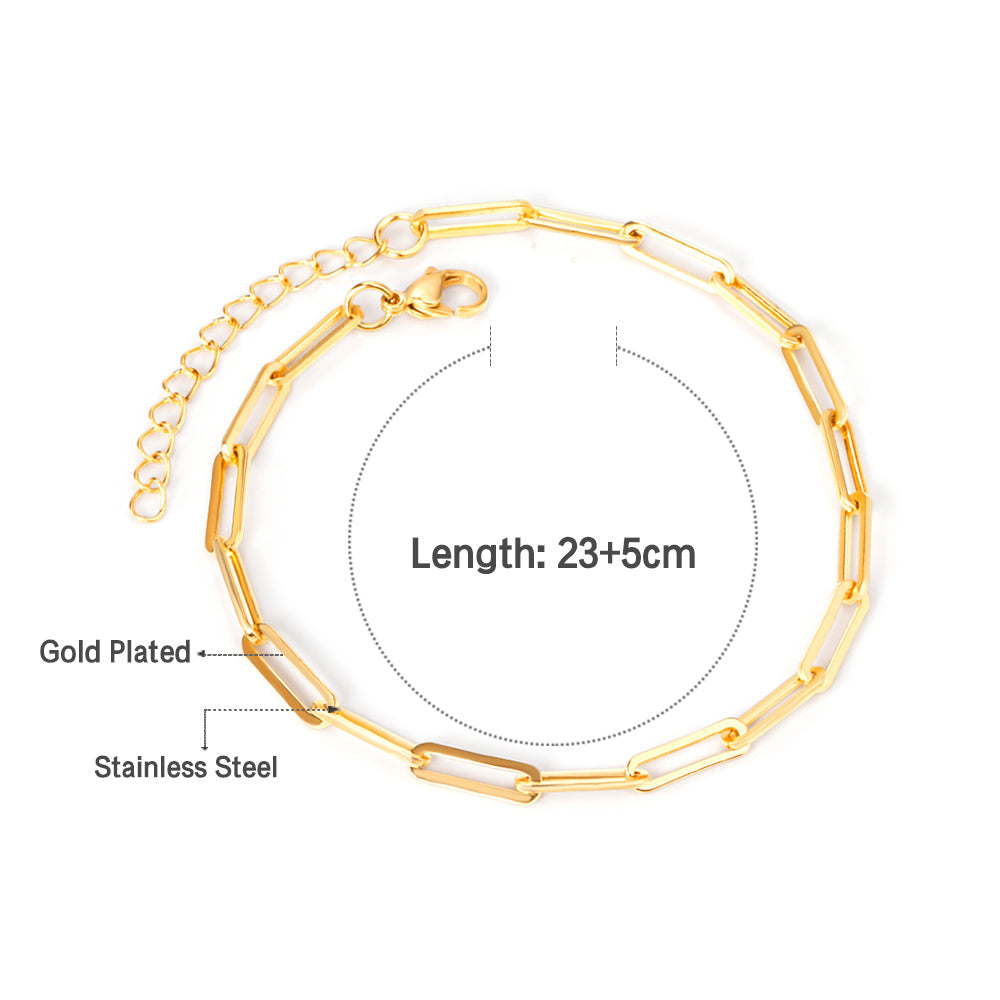Classic Gold Paperclip Anklet