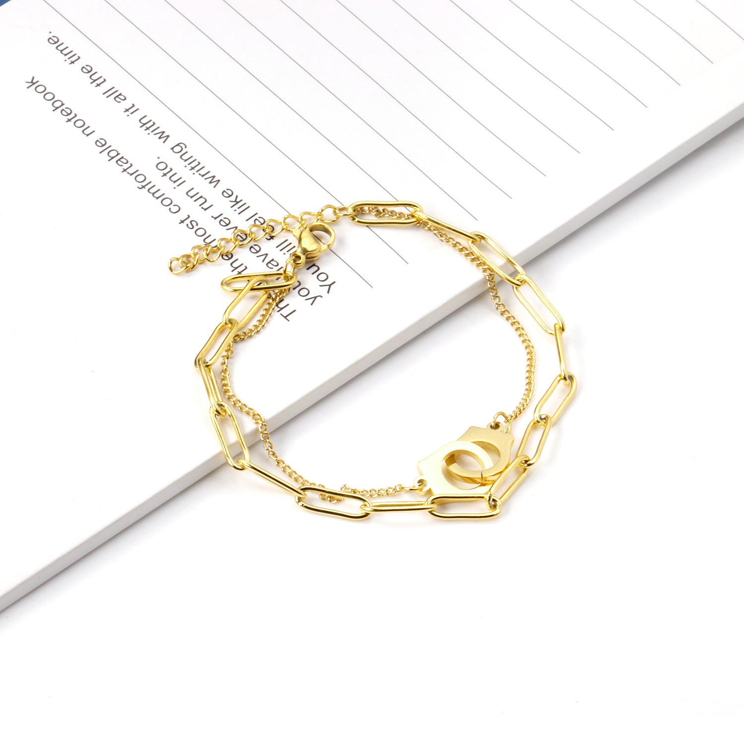 Linked Love Paperclip Layered Bracelet