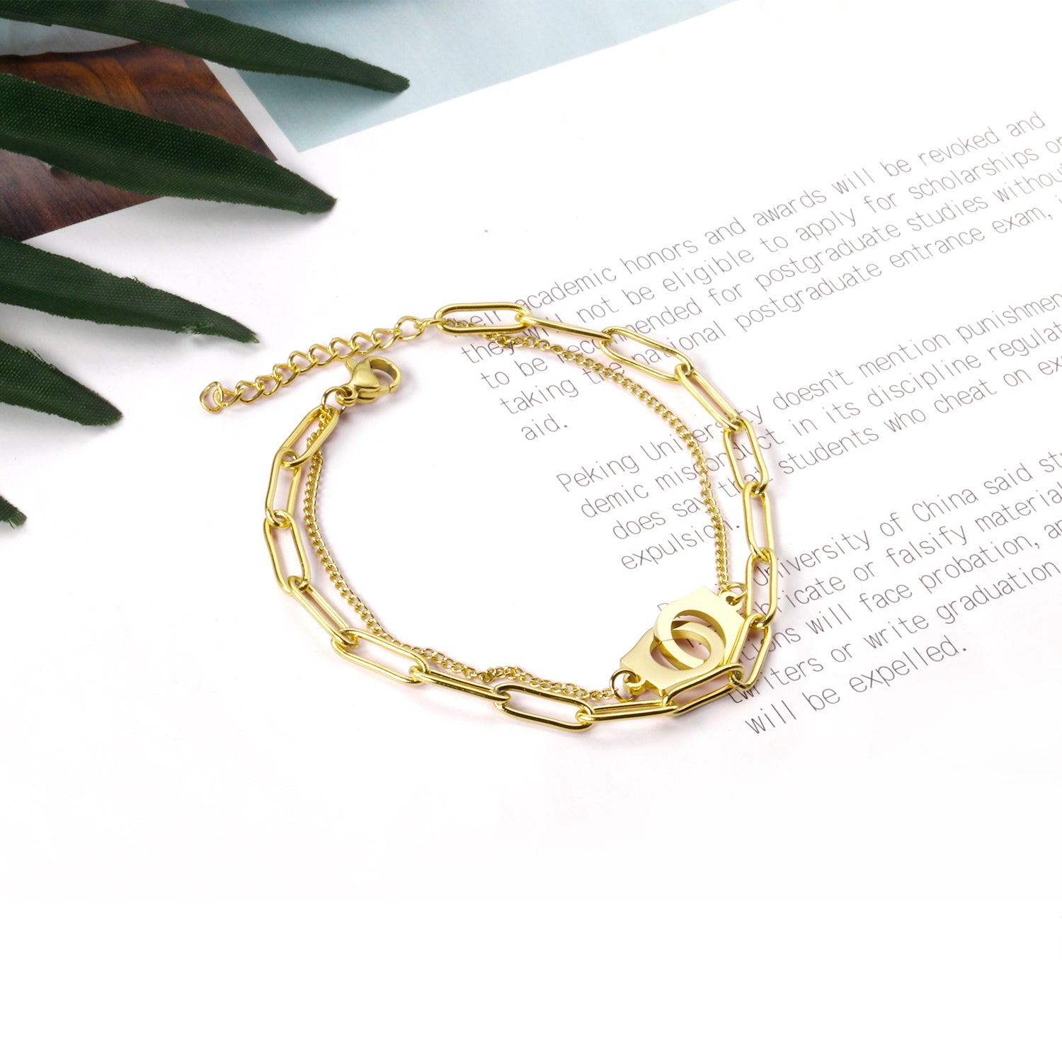Linked Love Paperclip Layered Bracelet
