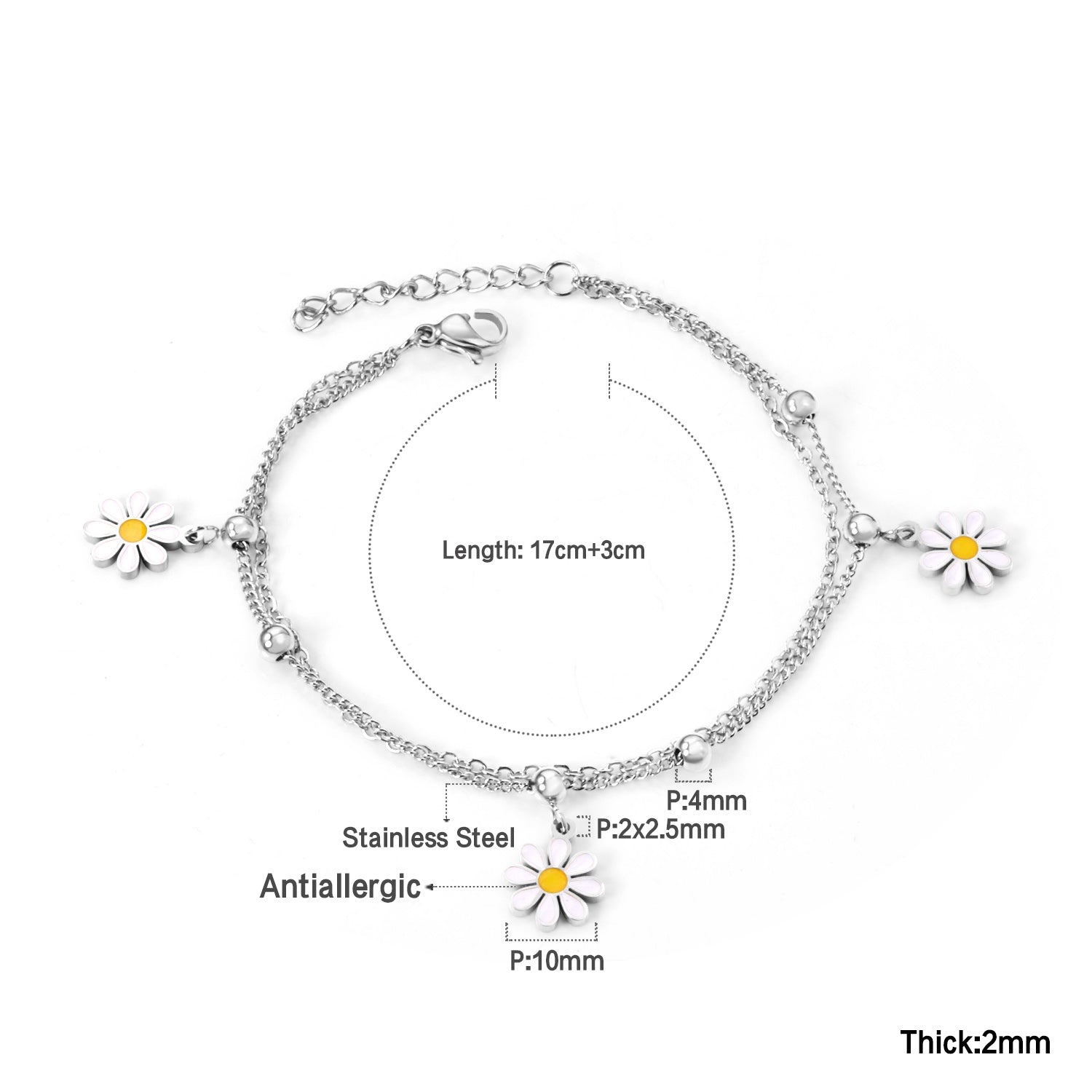 Dainty Daisy Double-Layer Bracelet