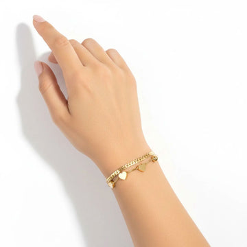 Sweetheart Curb & Box Layered Bracelet