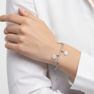 Dainty Daisy Double-Layer Bracelet