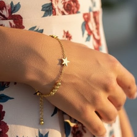 Star and Bead Charm Bracelet