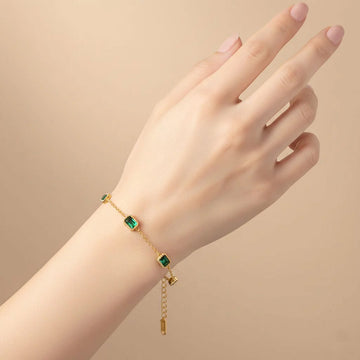 Emerald Radiance Gold-Plated Bracelet