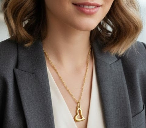 Open Heart Pendant Necklace