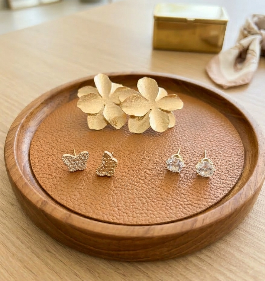 A Trio of Elegance: Tiered Earring Collection