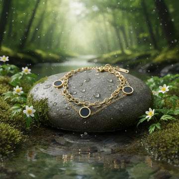 Midnight Eclipse Layered Gold Bracelet