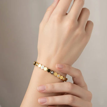 Honeycomb Crystal Hexagon Bangle